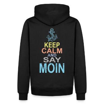 Gardez votre calme et dites Moin - Sweat à capuche Premium bio Homme - noir - Dos - Nico (187cm)