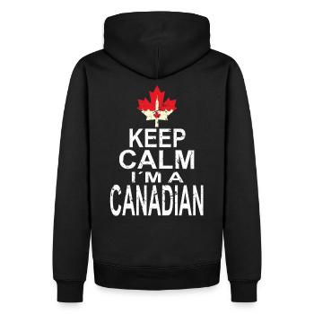 Reste calme, je suis Canadien - Sweat à capuche Premium bio Homme - noir - Dos - Nico (187cm)