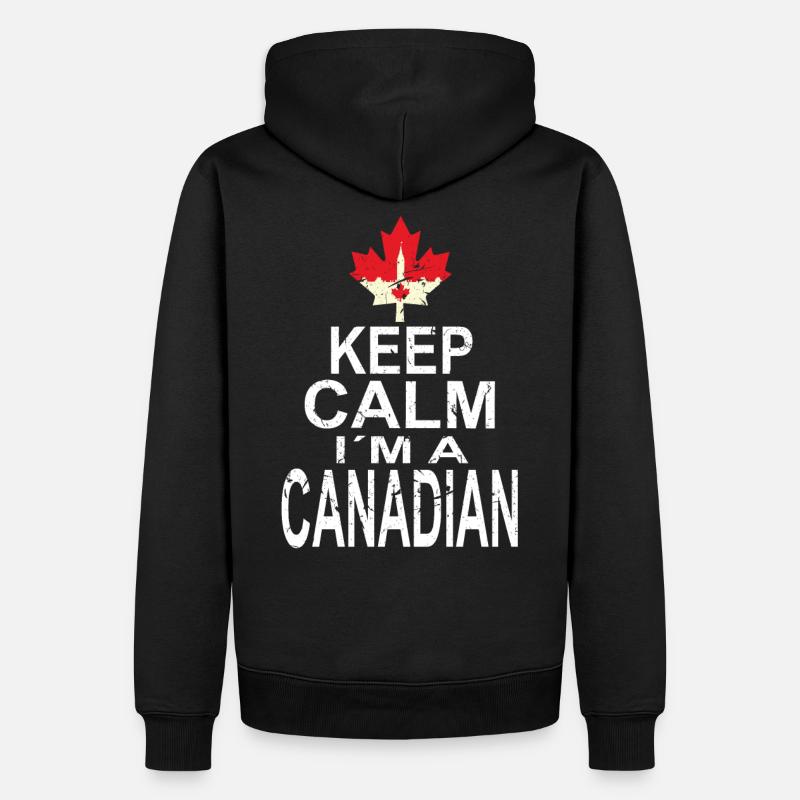 Keep Calm Im a Canadian - Männer Premium Bio Hoodie - Schwarz