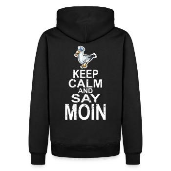 Gardez votre calme et dites Moin - Sweat à capuche Premium bio Homme - noir - Dos - Nico (187cm)