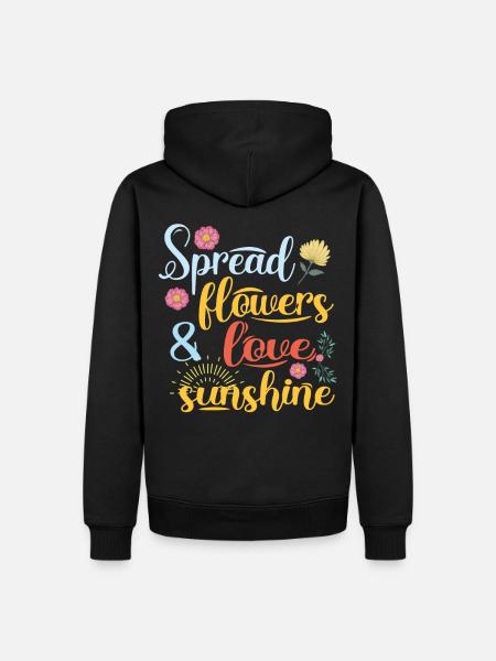 spread flowers blumen und liebeSpread Flowers Blum - Männer Premium Bio Hoodie - Schwarz