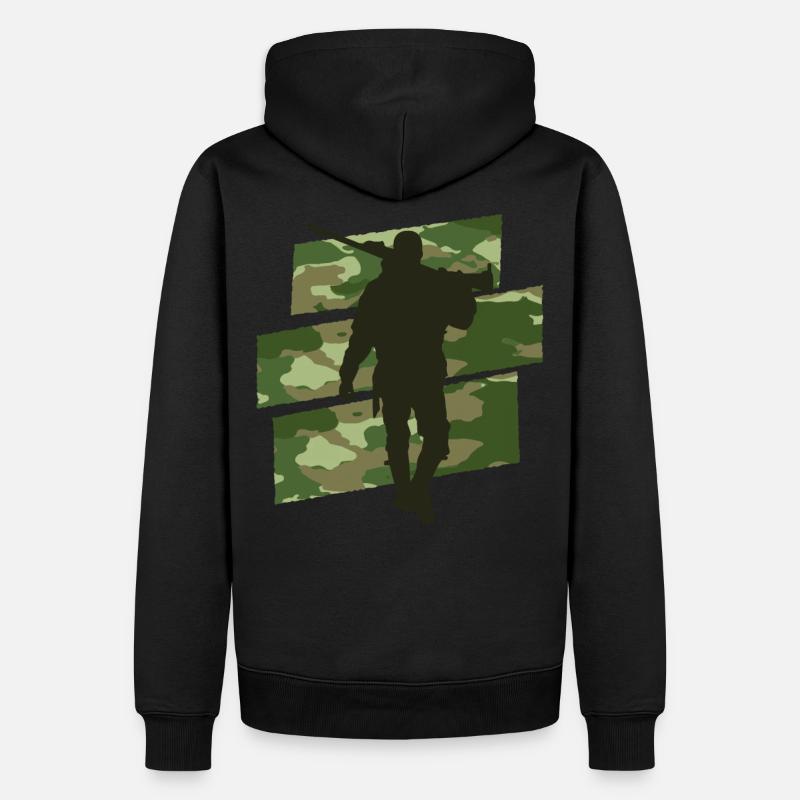 Camouflage de chasseur - Sweat à capuche Premium bio Homme - noir