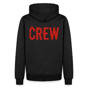 Crew red - Sweat à capuche Premium bio Homme - noir - Dos - Nico (187cm)