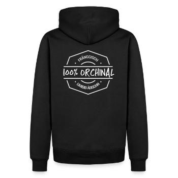 Oberfranke Franken fränkisch fränggisch Geschenk - Männer Premium Bio Hoodie - Schwarz - Hinten - Nico (187cm)