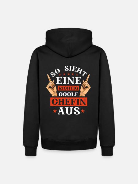 Chefin - so sieht eine coole Chefin aus - Männer Premium Bio Hoodie - Schwarz