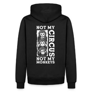 Pas mon cirque, pas mes singes - Sweat à capuche Premium bio Homme - noir - Dos - Nico (187cm)