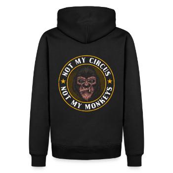 Nicht mein Zirkus nicht meine Affen - Männer Premium Bio Hoodie - Schwarz - Hinten - Nico (187cm)
