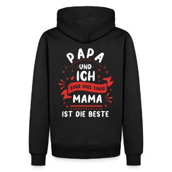 Beste Mama - Männer Premium Bio Hoodie - Schwarz - Hinten - Nico (187cm)