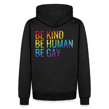 Soi joyeux - Sweat à capuche Premium bio Homme - noir - Dos - Nico (187cm)