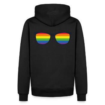 Lunettes de soleil arc-en-ciel - Sweat à capuche Premium bio Homme - noir - Dos - Nico (187cm)