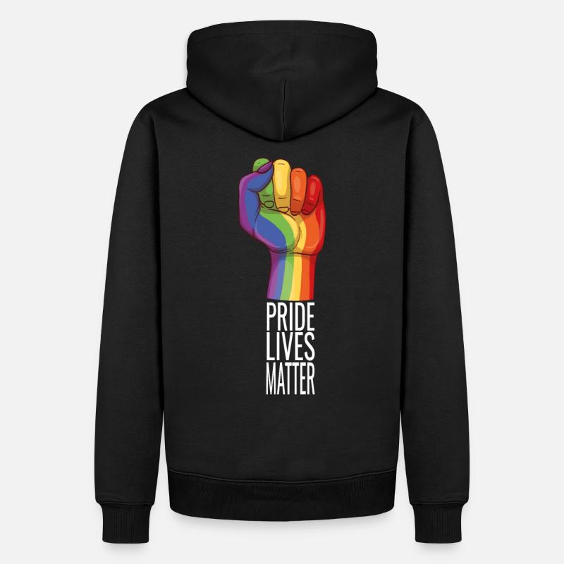 Pride Regenbogen - Männer Premium Bio Hoodie - Schwarz