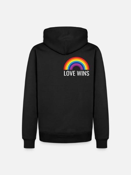 Love wins - Men’s Premium Organic Hoodie - black