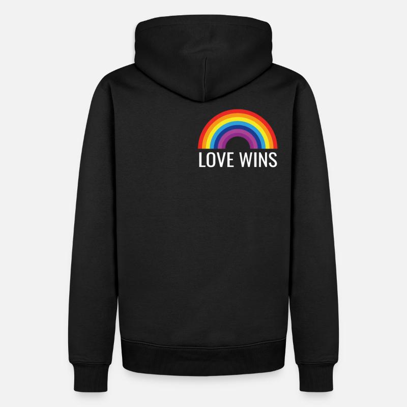 L'amour gagne - Sweat à capuche Premium bio Homme - noir