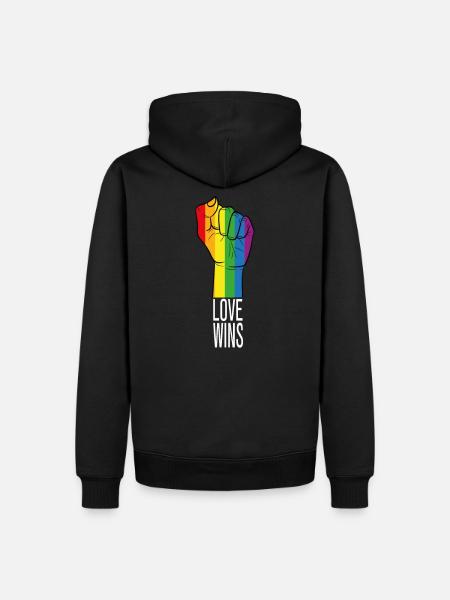 Love wins - Men’s Premium Organic Hoodie - black
