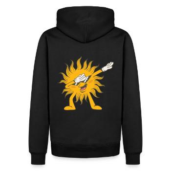 Tamponner le soleil - Sweat à capuche Premium bio Homme - noir - Dos - Nico (187cm)