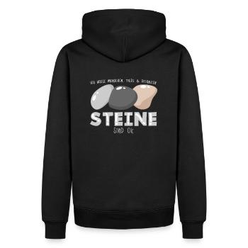 Ich hasse Menschen, Tiere und Pflanzen Steine sind - Männer Premium Bio Hoodie - Schwarz - Hinten - Nico (187cm)