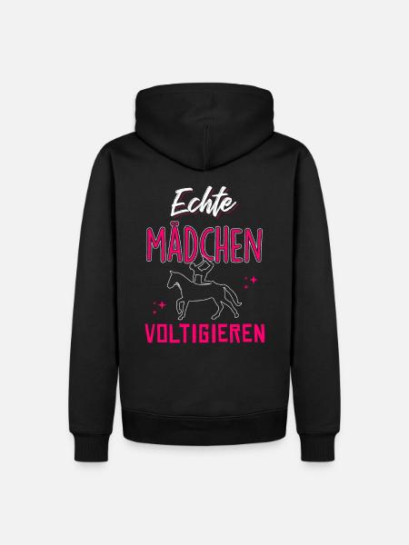 Echte Mädchen Voltigieren - Männer Premium Bio Hoodie - Schwarz