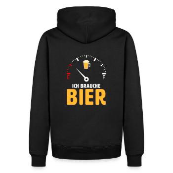 Ich brauche Bier Radler Brauerei Geschenk - Männer Premium Bio Hoodie - Schwarz - Hinten - Nico (187cm)