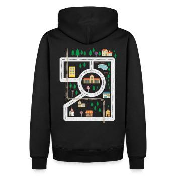 Rückenmassage Spielteppich Stadt Teppich Massage - Männer Premium Bio Hoodie - Schwarz - Hinten - Nico (187cm)