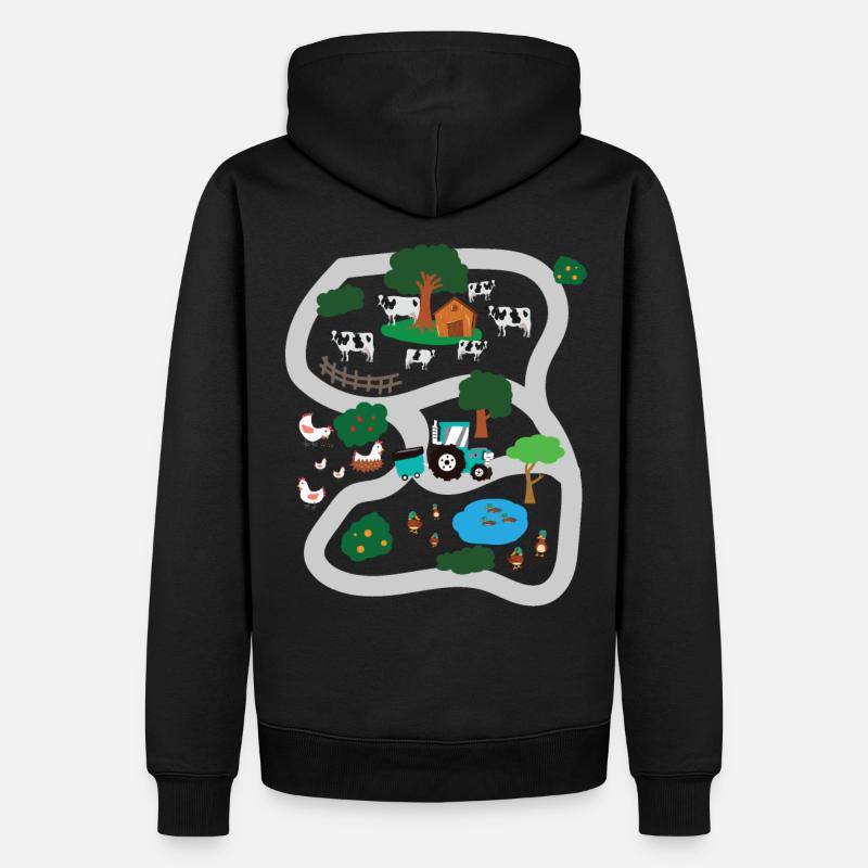 Rückenmassage Spielteppich Dorf Teppich Massage - Männer Premium Bio Hoodie - Schwarz