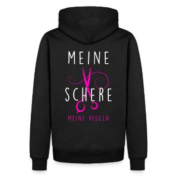 Meine Schere meine Regeln - Männer Premium Bio Hoodie - Schwarz - Hinten - Nico (187cm)