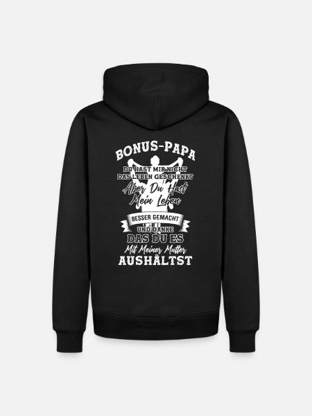 Bonus Papa Sprüche - Männer Premium Bio Hoodie - Schwarz