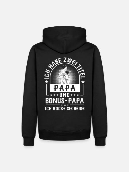 Bonus Papa - Männer Premium Bio Hoodie - Schwarz