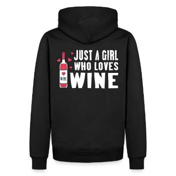 Just a girl who loves Wine - Männer Premium Bio Hoodie - Schwarz - Hinten - Nico (187cm)