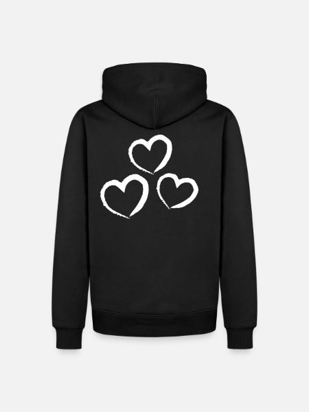 Hearts - Men’s Premium Organic Hoodie - black