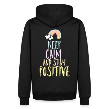 Positiv Spruch - Männer Premium Bio Hoodie - Schwarz - Hinten - Nico (187cm)