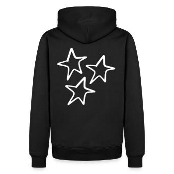 Sterne - Männer Premium Bio Hoodie - Schwarz - Hinten - Nico (187cm)