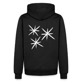 Sterne - Männer Premium Bio Hoodie - Schwarz - Hinten - Nico (187cm)