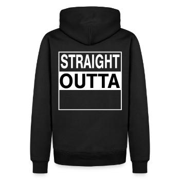 Straight outta Template - Männer Premium Bio Hoodie - Schwarz - Hinten - Nico (187cm)