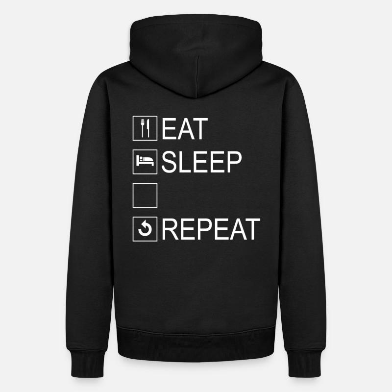 Eat Sleep Repeat Template - Männer Premium Bio Hoodie - Schwarz