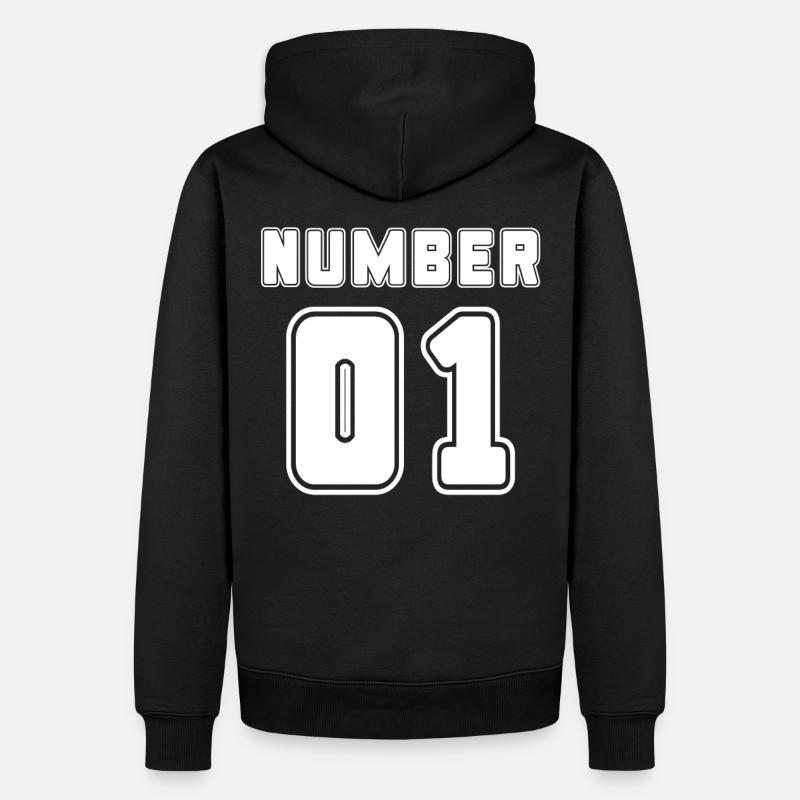 Nr 1 - Männer Premium Bio Hoodie - Schwarz