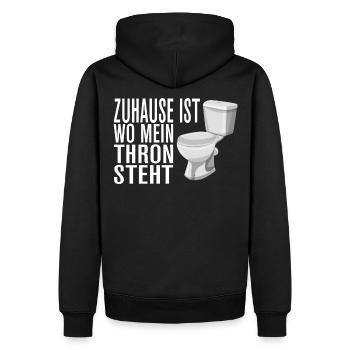Klo Sprüche - Männer Premium Bio Hoodie - Schwarz - Hinten - Nico (187cm)