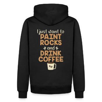 i just want to paint rocks and drink coffee - Männer Premium Bio Hoodie - Schwarz - Hinten - Nico (187cm)