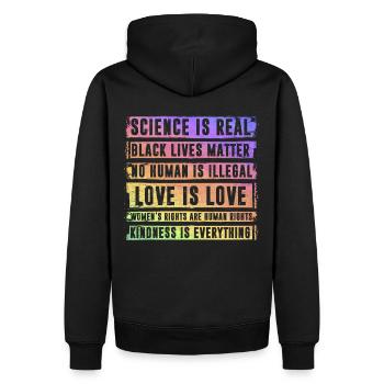 Sience is real Black lives matter - Sweat à capuche Premium bio Homme - noir - Dos - Nico (187cm)