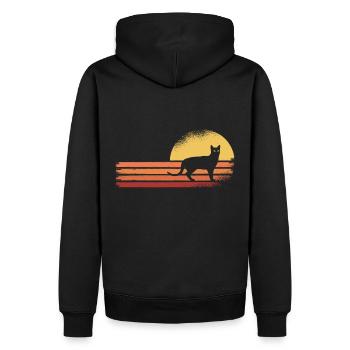 Chat noir - Sweat à capuche Premium bio Homme - noir - Dos - Nico (187cm)