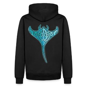 Maori Manta Rays - Men’s Premium Organic Hoodie - black - Back - Nico (187cm)