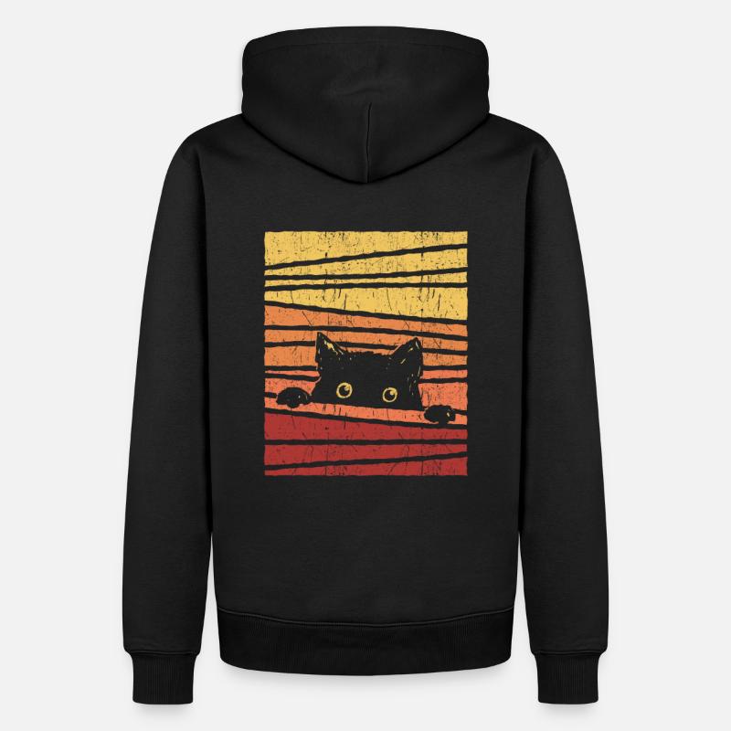 Chat noir - Sweat à capuche Premium bio Homme - noir