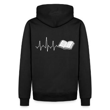 Réserver le rythme cardiaque - Sweat à capuche Premium bio Homme - noir - Dos - Nico (187cm)