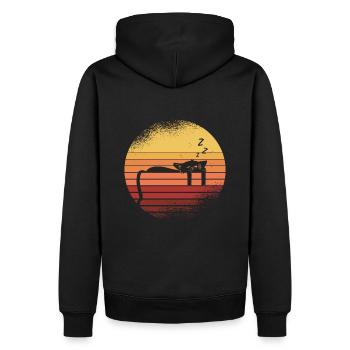 Schwarze Katze - Männer Premium Bio Hoodie - Schwarz - Hinten - Nico (187cm)