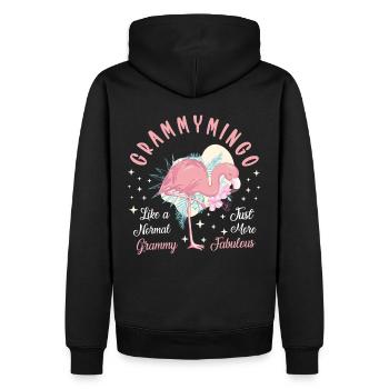 Oma Sprüche - Männer Premium Bio Hoodie - Schwarz - Hinten - Nico (187cm)