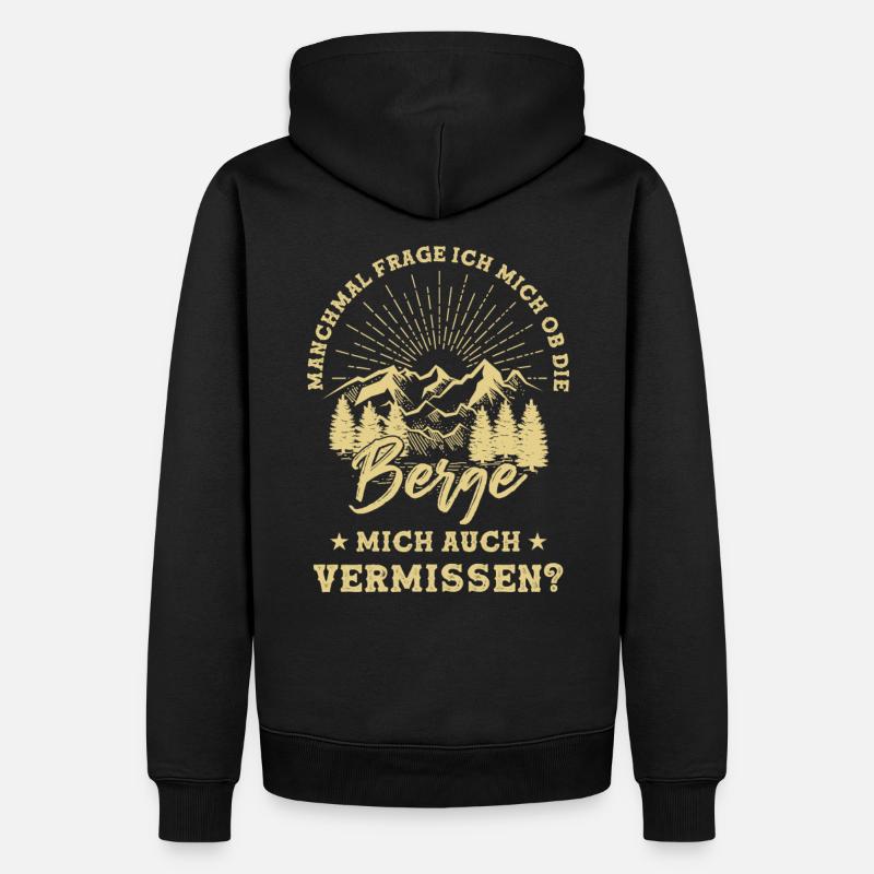 Berg Spruch - Männer Premium Bio Hoodie - Schwarz