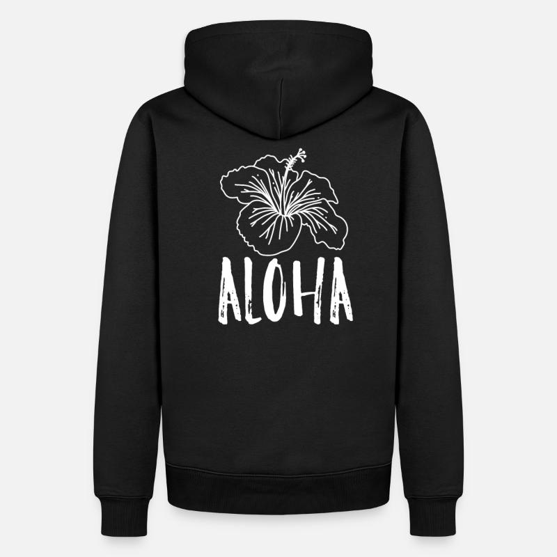 Hibiskus - Männer Premium Bio Hoodie - Schwarz