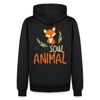 Fox Soul Animal - Sweat à capuche Premium bio Homme - noir - Dos - Nico (187cm)