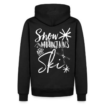 Ski montagne neige - Sweat à capuche Premium bio Homme - noir - Dos - Nico (187cm)