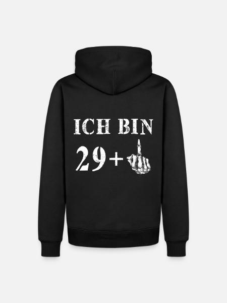 Ich bin 29+ - Männer Premium Bio Hoodie - Schwarz