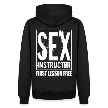 Sex Instructor - Männer Premium Bio Hoodie - Schwarz - Hinten - Nico (187cm)